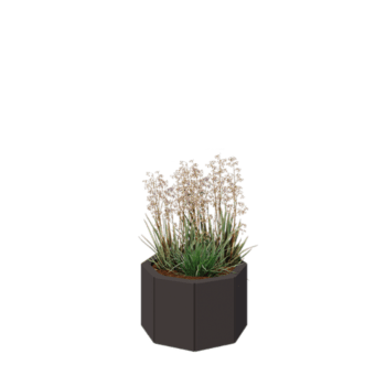 Stalen plantenbak - Achthoek - 48,3 x 48,3 x 30 cm - RAL7016 mat (antraciet grijs) - Zonder bodemplaat