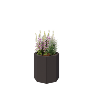 Stalen plantenbak - Achthoek - 48,3 x 48,3 x 50 cm - RAL7016 mat (antraciet grijs) - Zonder bodemplaat