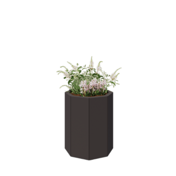 Stalen plantenbak - Achthoek - 48,3 x 48,3 x 60 cm - RAL7016 mat (antraciet grijs) - Zonder bodemplaat