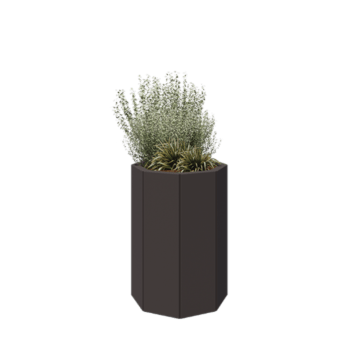 Stalen plantenbak - Achthoek - 48,3 x 48,3 x 70 cm - RAL7016 mat (antraciet grijs) - Zonder bodemplaat