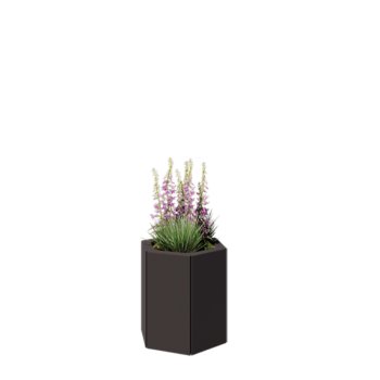 Stalen plantenbak - Zeshoek - 39,3 x 34,6 x 40 cm - RAL7016 mat (antraciet grijs) - Zonder bodemplaat