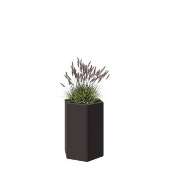 Stalen plantenbak - Zeshoek - 39,3 x 34,6 x 50 cm - RAL7016 mat (antraciet grijs) - Zonder bodemplaat