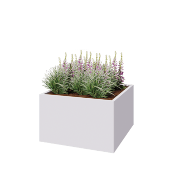 Stalen plantenbak - Vierkant - 100 x 100 x 60 cm - RAL9010 mat (wit) - Zonder bodemplaat