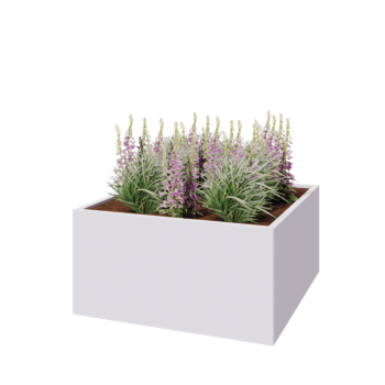 Stalen plantenbak - Vierkant - 120 x 120 x 60 cm - RAL9010 mat (wit) - Zonder bodemplaat