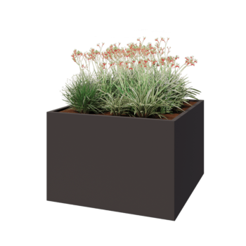 Stalen plantenbak - Vierkant - 120 x 120 x 80 cm - RAL7016 mat (antraciet grijs) - Zonder bodemplaat