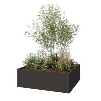 Stalen plantenbak - Rechthoek - 120 x 100 x 40 cm - Andere RAL kleur - Met bodemplaat