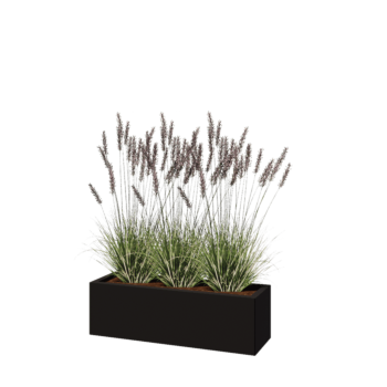 Stalen plantenbak - Rechthoek - 100 x 30 x 30 cm - RAL9005 mat (zwart) - Zonder bodemplaat