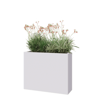 Stalen plantenbak - Rechthoek - 100 x 30 x 80 cm - RAL9010 mat (wit) - Met bodemplaat