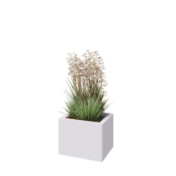 Stalen plantenbak - Rechthoek - 40 x 30 x 30 cm - RAL9010 mat (wit) - Met bodemplaat