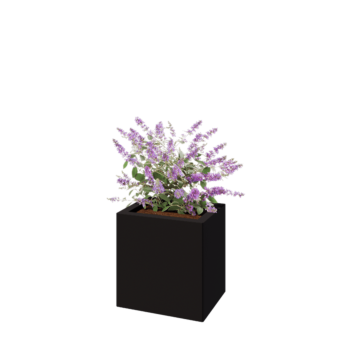 Stalen plantenbak - Rechthoek - 40 x 30 x 40 cm - RAL9005 mat (zwart) - Met bodemplaat