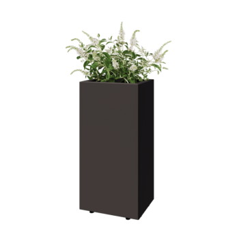 Stalen plantenbak - Rechthoek - 40 x 30 x 80 cm - RAL7016 mat (antraciet grijs) - Met bodemplaat - Met poten