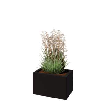 Stalen plantenbak - Rechthoek - 50 x 30 x 30 cm - RAL9005 mat (zwart) - Zonder bodemplaat