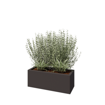 Stalen plantenbak - Rechthoek - 80 x 30 x 30 cm - Andere RAL kleur - Met bodemplaat