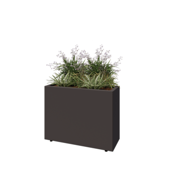 Stalen plantenbak - Rechthoek - 80 x 30 x 60 cm - Andere RAL kleur - Met bodemplaat - Met poten