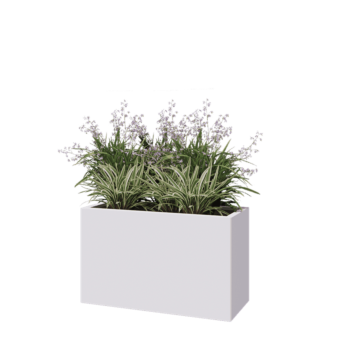 Stalen plantenbak - Rechthoek - 100 x 40 x 60 cm - RAL9010 mat (wit) - Zonder bodemplaat