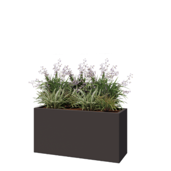 Stalen plantenbak - Rechthoek - 120 x 40 x 60 cm - RAL7016 mat (antraciet grijs) - Met bodemplaat