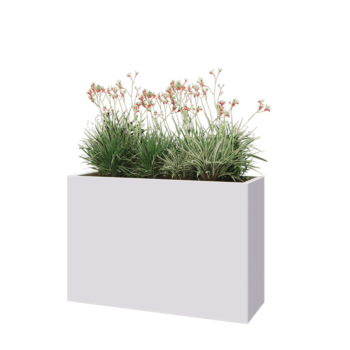 Stalen plantenbak - Rechthoek - 120 x 40 x 80 cm - RAL9010 mat (wit) - Zonder bodemplaat