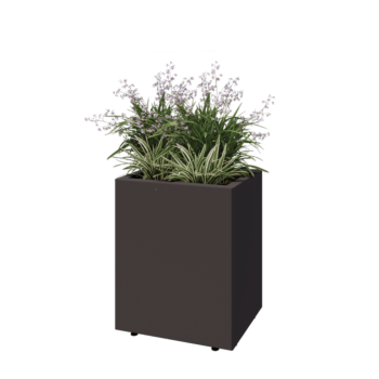 Stalen plantenbak - Rechthoek - 50 x 40 x 60 cm - RAL7016 mat (antraciet grijs) - Met bodemplaat - Met poten