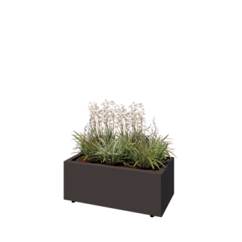 Stalen plantenbak - Rechthoek - 80 x 40 x 30 cm - Andere RAL kleur - Met bodemplaat - Met poten