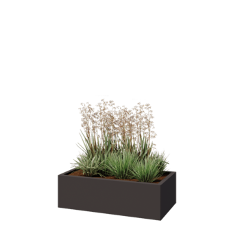 Stalen plantenbak - Rechthoek - 100 x 50 x 30 cm - Andere RAL kleur - Met bodemplaat