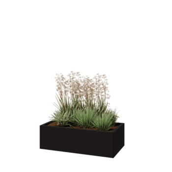 Stalen plantenbak - Rechthoek - 100 x 50 x 30 cm - RAL9005 mat (zwart) - Zonder bodemplaat