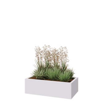 Stalen plantenbak - Rechthoek - 100 x 50 x 30 cm - RAL9010 mat (wit) - Zonder bodemplaat