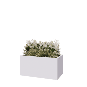 Stalen plantenbak - Rechthoek - 100 x 50 x 50 cm - RAL9010 mat (wit) - Zonder bodemplaat