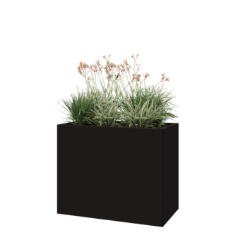 Stalen plantenbak - Rechthoek - 100 x 50 x 80 cm - RAL9005 mat (zwart) - Met bodemplaat