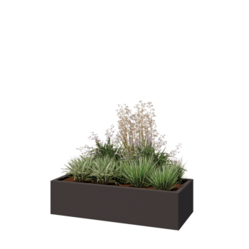 Stalen plantenbak - Rechthoek - 120 x 50 x 30 cm - Andere RAL kleur - Met bodemplaat