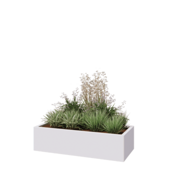 Stalen plantenbak - Rechthoek - 120 x 50 x 30 cm - RAL9010 mat (wit) - Zonder bodemplaat