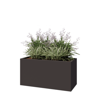 Stalen plantenbak - Rechthoek - 120 x 50 x 60 cm - RAL7016 mat (antraciet grijs) - Met bodemplaat