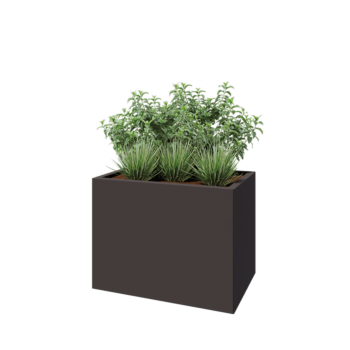 Stalen plantenbak - Rechthoek - 80 x 50 x 60 cm - RAL7016 mat (antraciet grijs) - Zonder bodemplaat