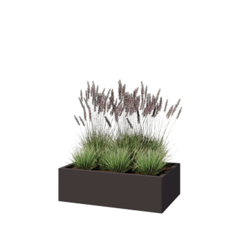 Stalen plantenbak - Rechthoek - 100 x 60 x 30 cm - Andere RAL kleur - Met bodemplaat