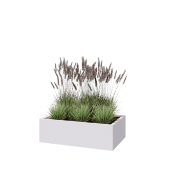 Stalen plantenbak - Rechthoek - 100 x 60 x 30 cm - RAL9010 mat (wit) - Zonder bodemplaat