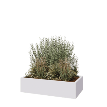 Stalen plantenbak - Rechthoek - 120 x 60 x 30 cm - RAL9010 mat (wit) - Zonder bodemplaat