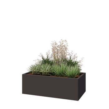 Stalen plantenbak - Rechthoek - 120 x 60 x 40 cm - Andere RAL kleur - Met bodemplaat