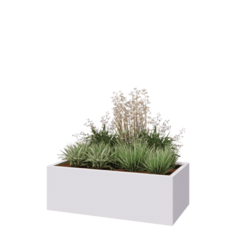 Stalen plantenbak - Rechthoek - 120 x 60 x 40 cm - RAL9010 mat (wit) - Zonder bodemplaat