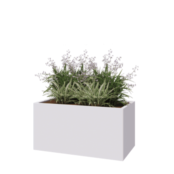 Stalen plantenbak - Rechthoek - 120 x 60 x 60 cm - RAL9010 mat (wit) - Zonder bodemplaat