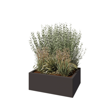 Stalen plantenbak - Rechthoek - 80 x 60 x 30 cm - Andere RAL kleur - Zonder bodemplaat