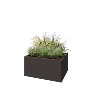 Stalen plantenbak - Rechthoek - 80 x 60 x 40 cm - RAL7016 mat (antraciet grijs) - Zonder bodemplaat