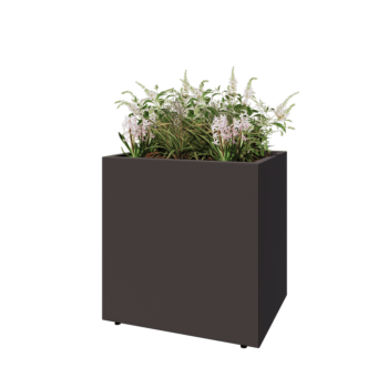 Stalen plantenbak - Rechthoek - 80 x 60 x 80 cm - RAL7016 mat (antraciet grijs) - Met bodemplaat - Met poten