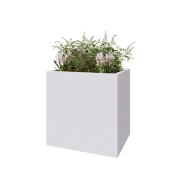 Stalen plantenbak - Rechthoek - 80 x 60 x 80 cm - RAL9010 mat (wit) - Met bodemplaat