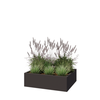 Stalen plantenbak - Rechthoek - 100 x 80 x 30 cm - RAL7016 mat (antraciet grijs) - Zonder bodemplaat