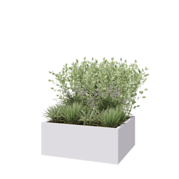 Stalen plantenbak - Rechthoek - 100 x 80 x 40 cm - RAL9010 mat (wit) - Met bodemplaat