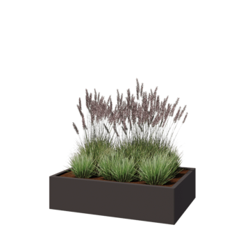 Stalen plantenbak - Rechthoek - 120 x 80 x 30 cm - Andere RAL kleur - Zonder bodemplaat