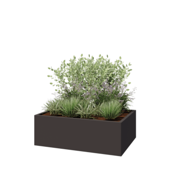 Stalen plantenbak - Rechthoek - 120 x 80 x 40 cm - Andere RAL kleur - Met bodemplaat