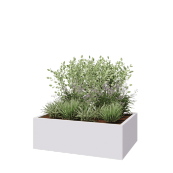 Stalen plantenbak - Rechthoek - 120 x 80 x 40 cm - RAL9010 mat (wit) - Zonder bodemplaat