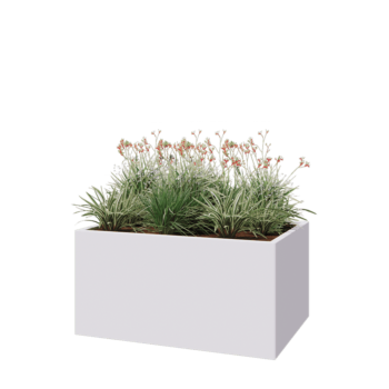 Stalen plantenbak - Rechthoek - 120 x 80 x 60 cm - RAL9010 mat (wit) - Zonder bodemplaat