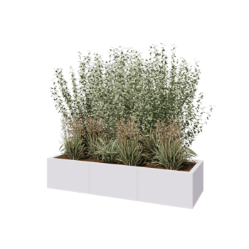 Stalen plantenbak XXL - Rechthoek - 150 x 50 x 30 cm - RAL9010 mat (wit) - Zonder bodemplaat