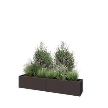 Stalen plantenbak XXL - Rechthoek - 160 x 30 x 30 cm - RAL7016 mat (antraciet grijs) - Zonder bodemplaat